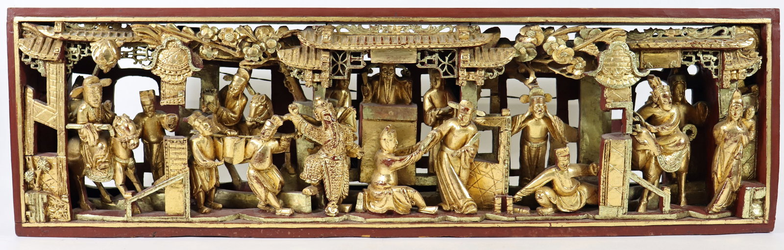 CHINESE CARVED GILT WOOD PANEL (1 of 4)