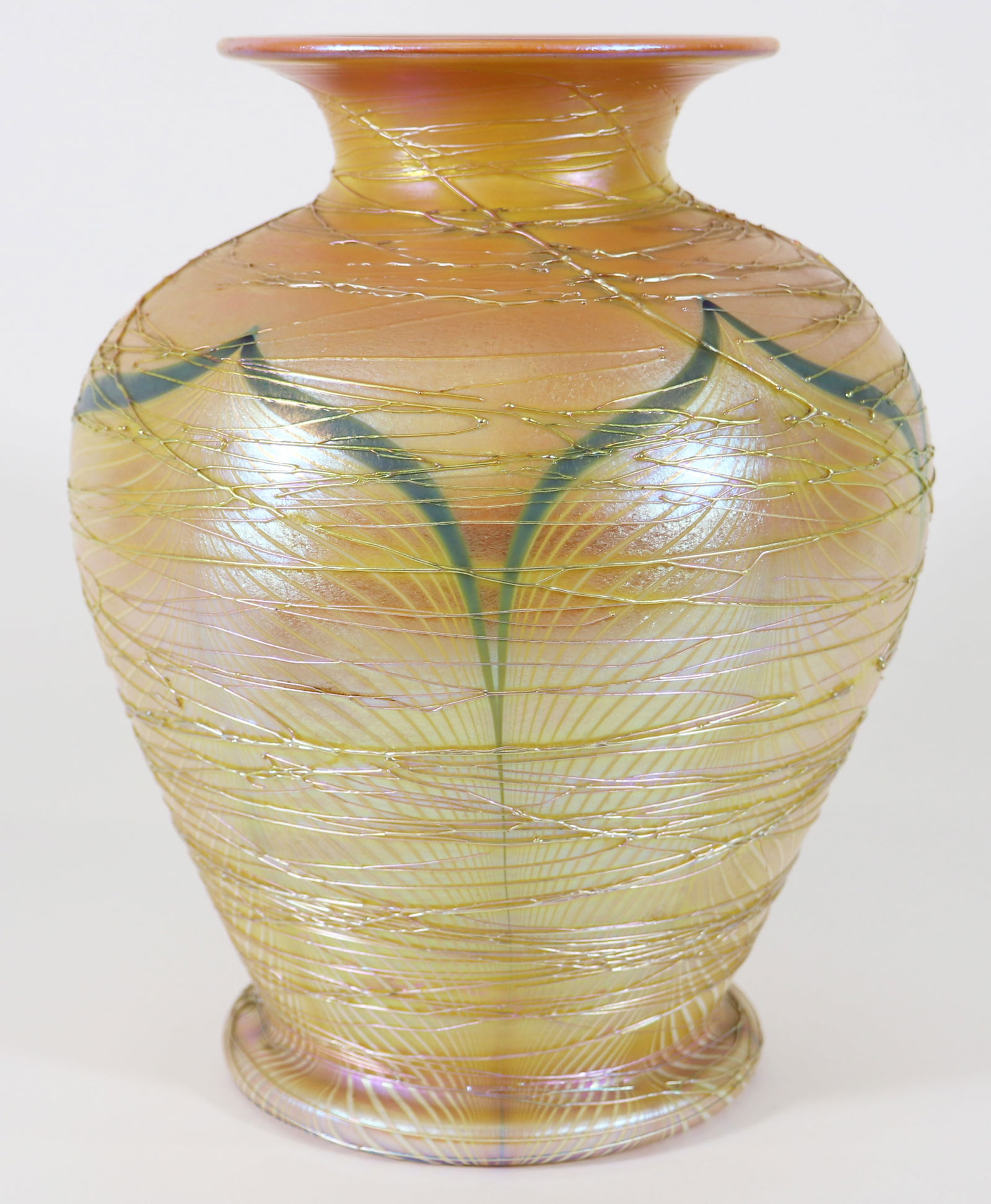 DURAND THREADED PULLED FEATHER VASE - 3