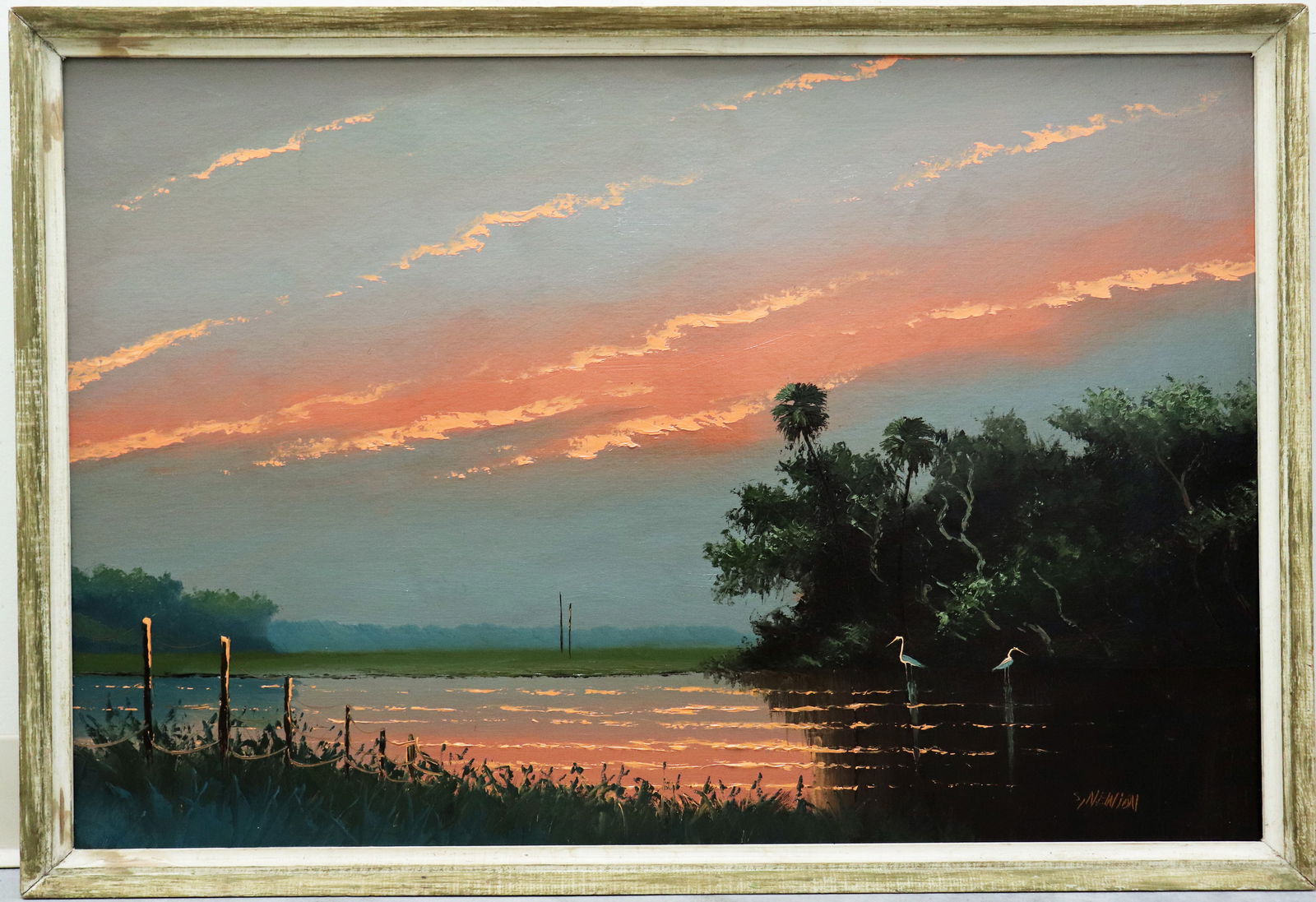 SAM NEWTON FIRE SKY SUNSET HIGHWAYMEN PAINTING (1 of 5)