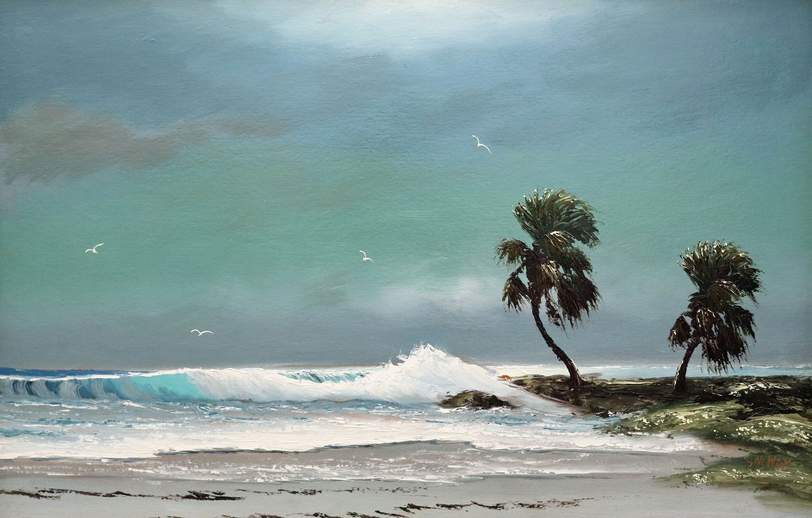 SAM NEWTON TWIN BEACH PALMS HIGHWAYMEN PAINTING (1 of 6)