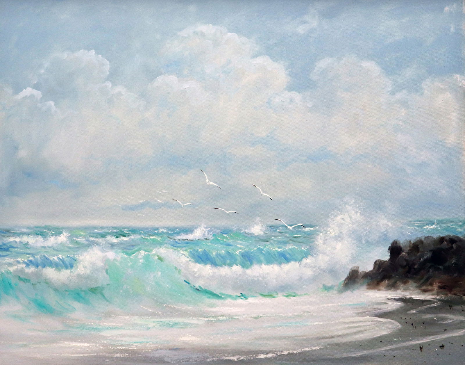 ROY MCLENDON BEACH SCENE HIGHWAYMEN PAINTING (1 of 5)