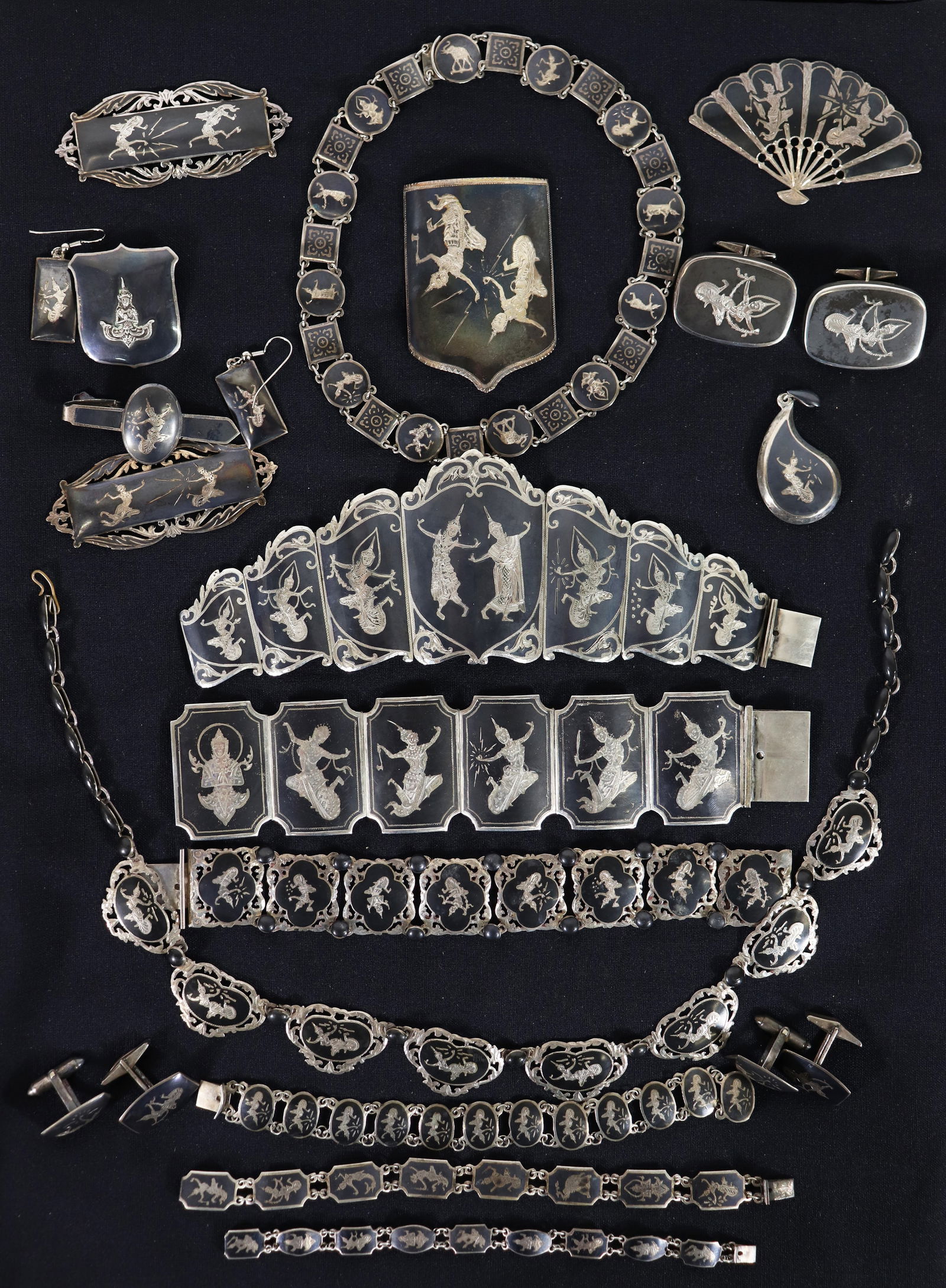 ASSORTED STERLING SIAM JEWERLY COLLECTION (1 of 4)