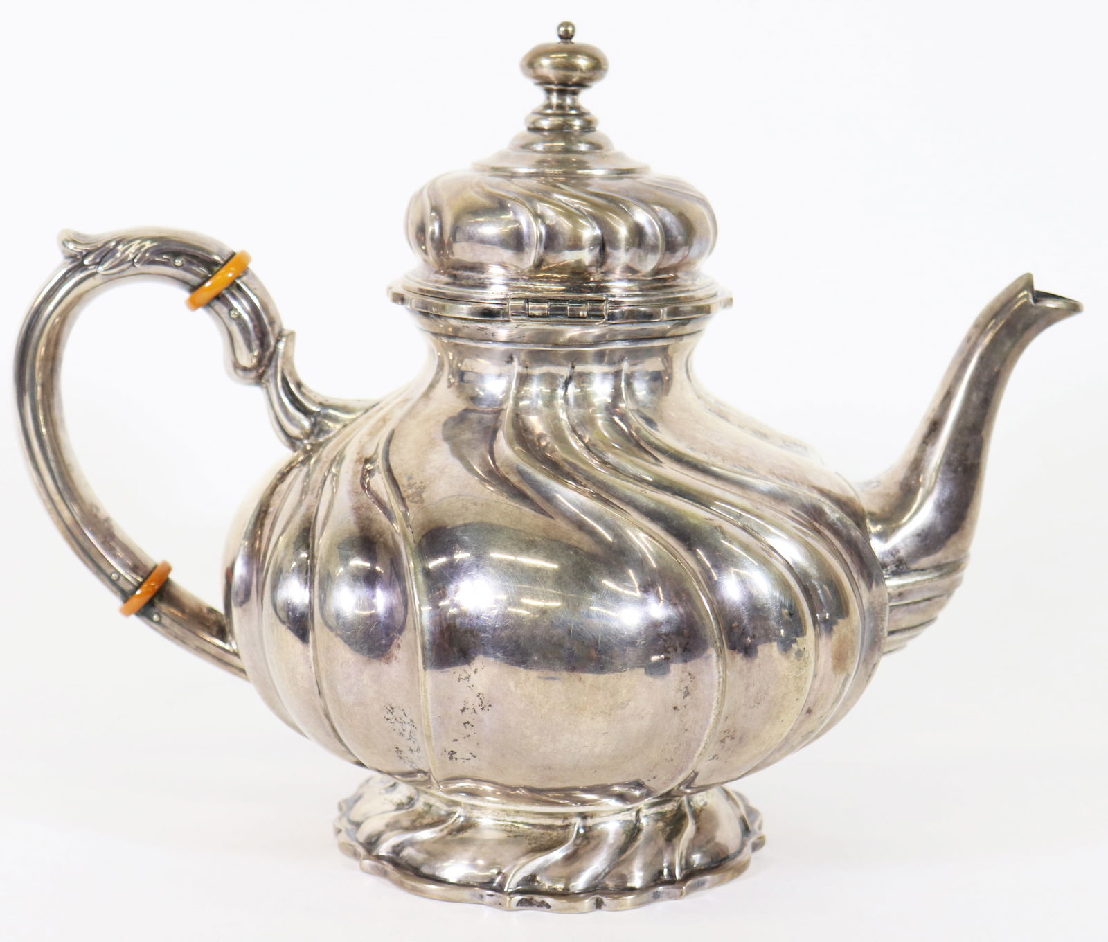 GERMAN 800 SILVER TEAPOT - 2