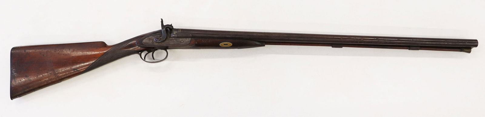 J.H. JOHNSTON DOUBLE BARREL PERCUSSION SHOTGUN (1 of 7)