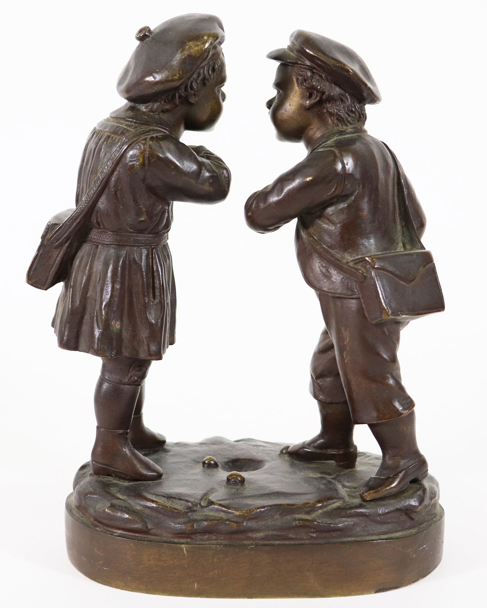 TWO BOYS RIVALROUS POSE BRONZE - 3