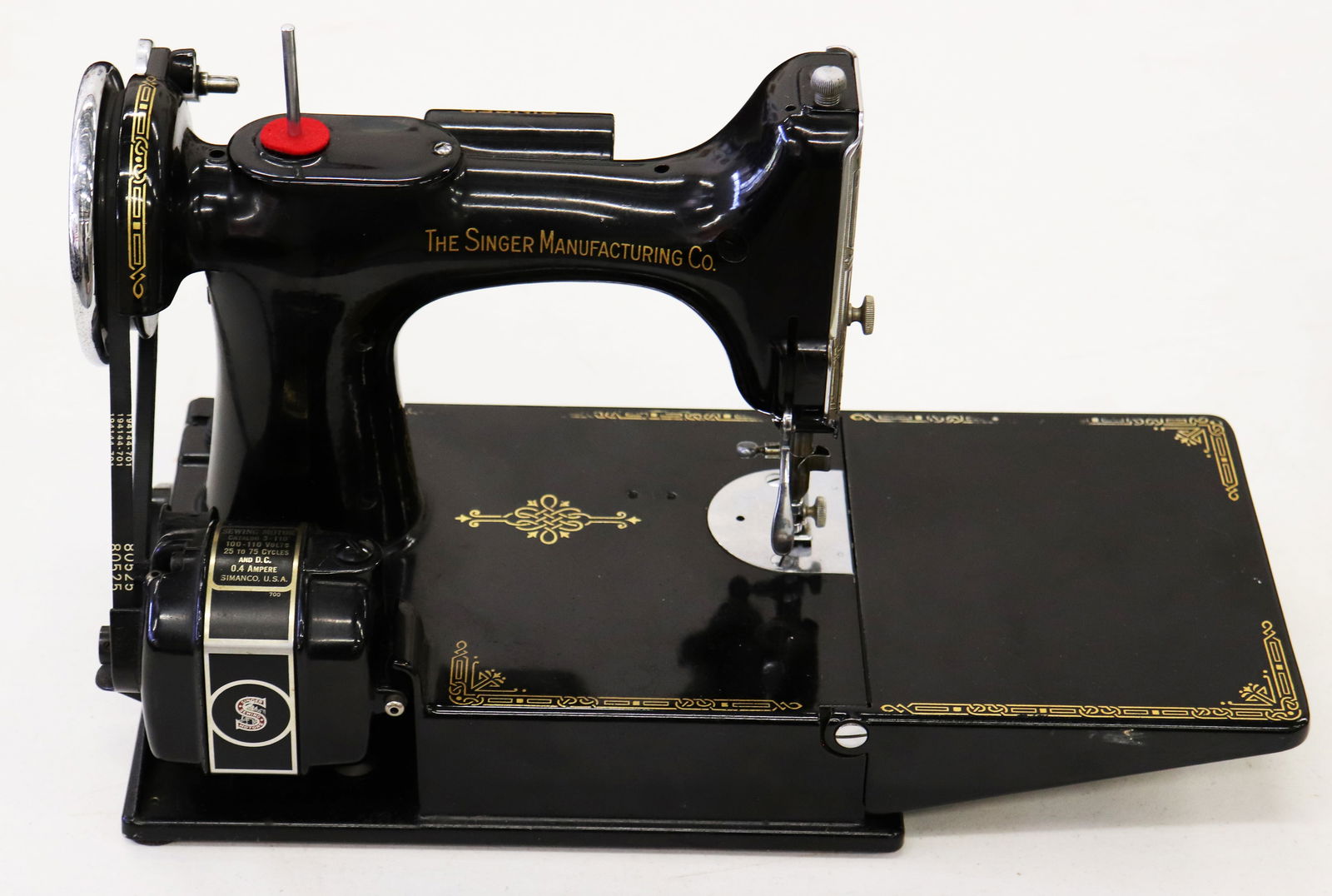 SINGER FEATHERWEIGHT SEWING MACHINE W/ EXTRAS - 2