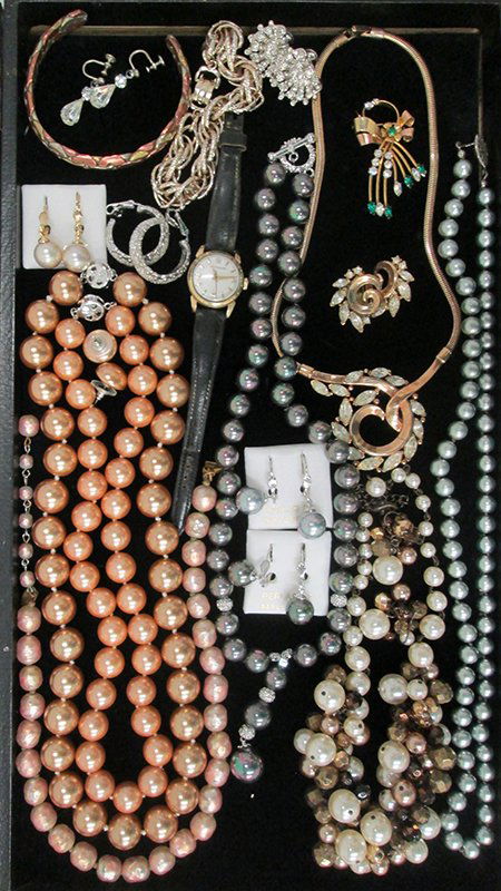 COSTUME JEWELRY LOT: Miriam Haskell, Trifari, Coro, 10K Gold filled, Wittanuer.