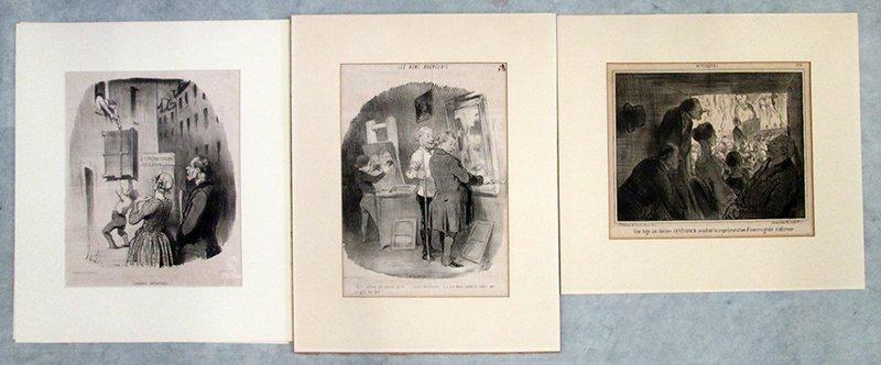 (3) FRENCH ETCHINGS: Chez Aubert, Lith Bestouches, Aubert Pl. de la Bourse.