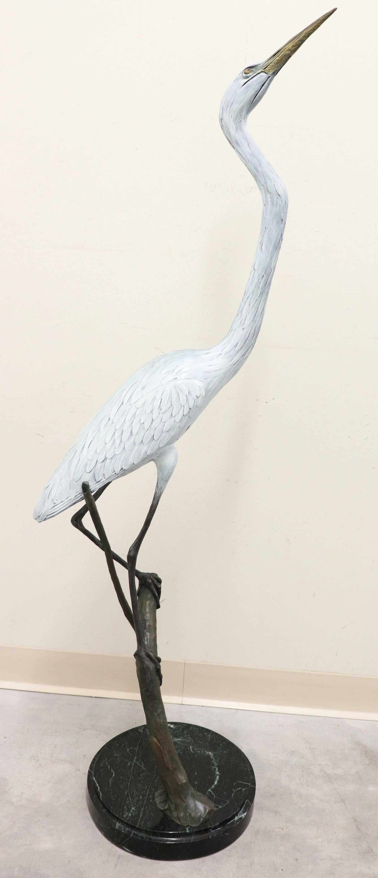 GEOFFREY C. SMITH BRONZE LIFE SIZE EGRET SCULPTURE (1 of 6)