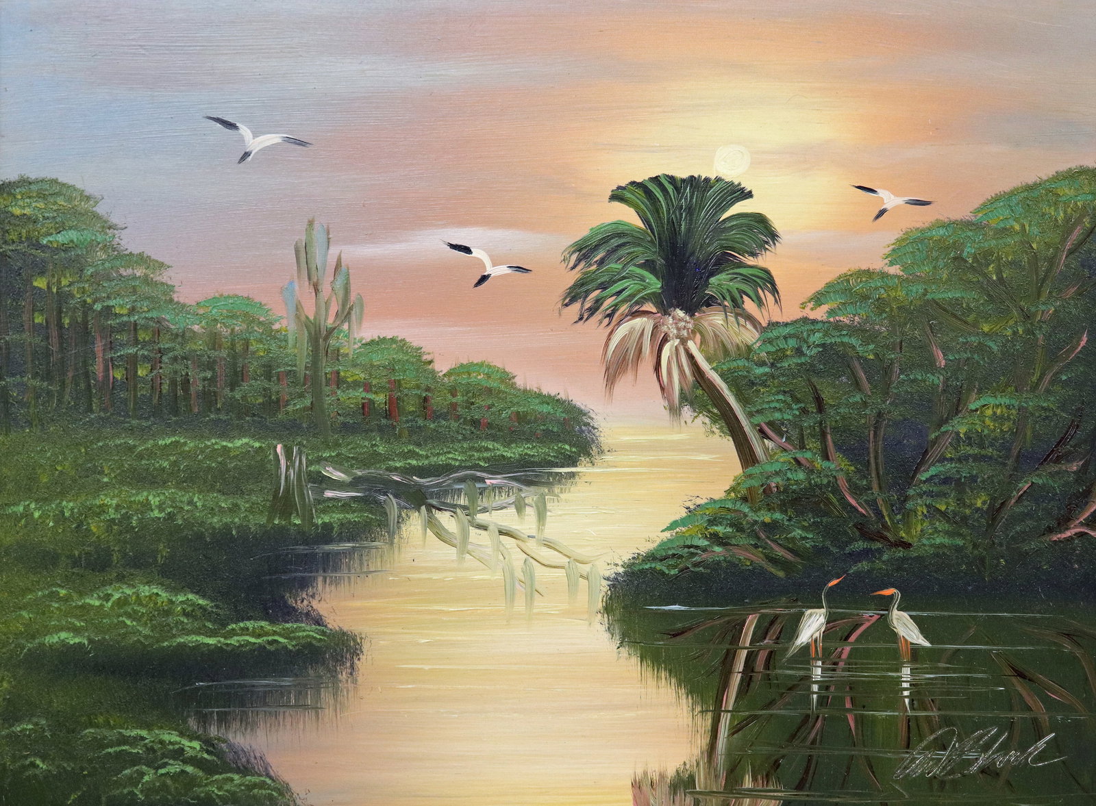 AL BLACK RIVER SUNSET HIGHWAYMEN PAINTING (1 of 5)