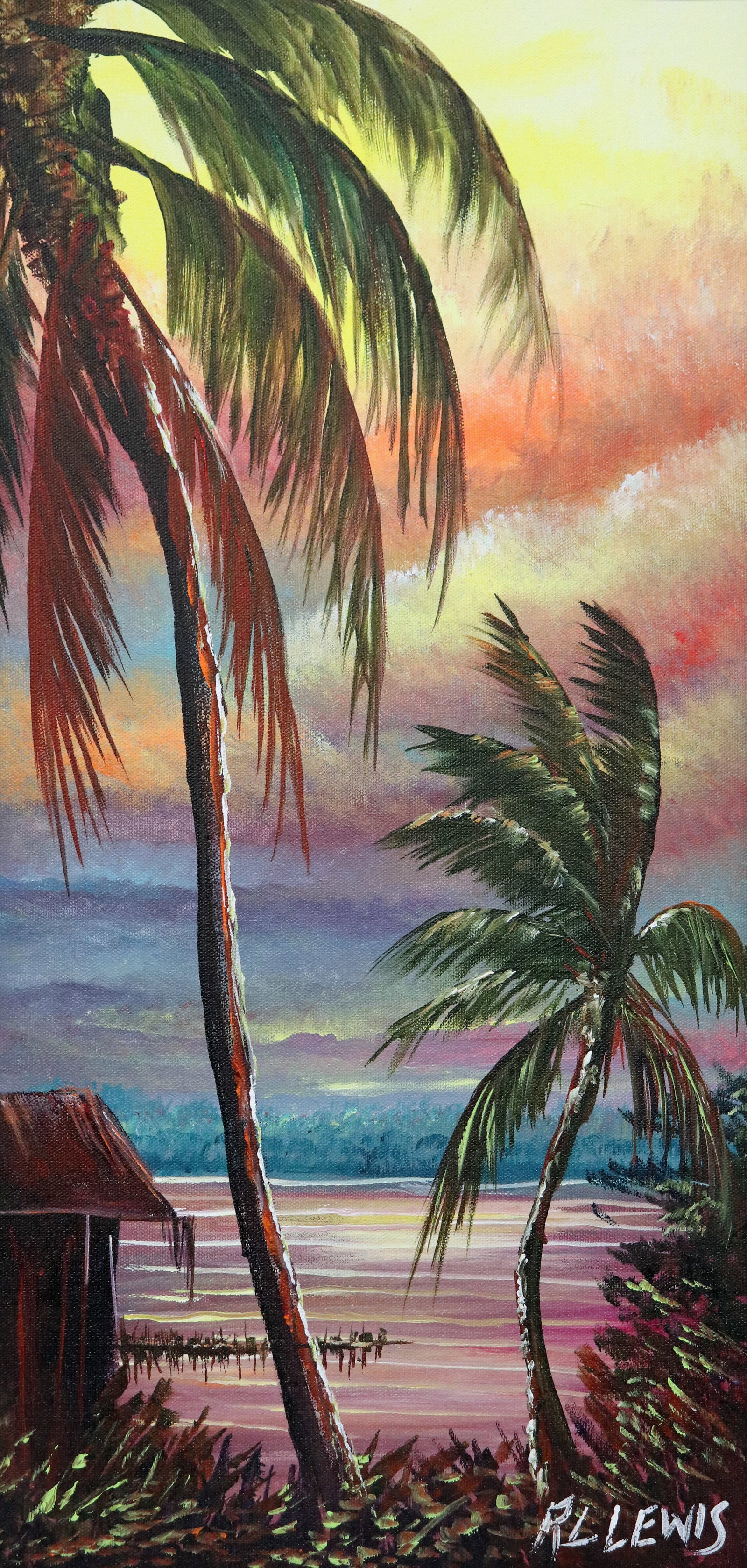 R.L. LEWIS BOATHOUSE & PALMS AT SUNSET HIGHWAYMEN (1 of 4)