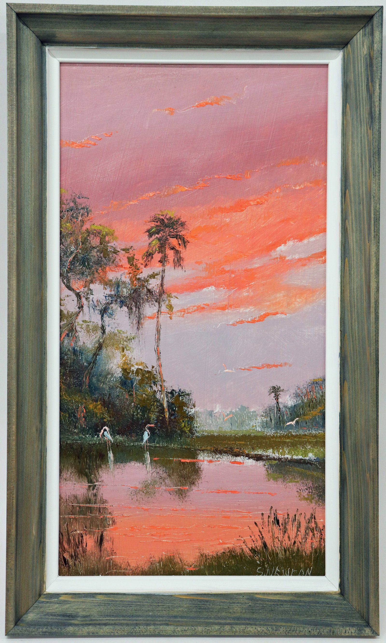 SAM NEWTON FIRE SKY SUNSET HIGHWAYMEN PAINTING (1 of 4)