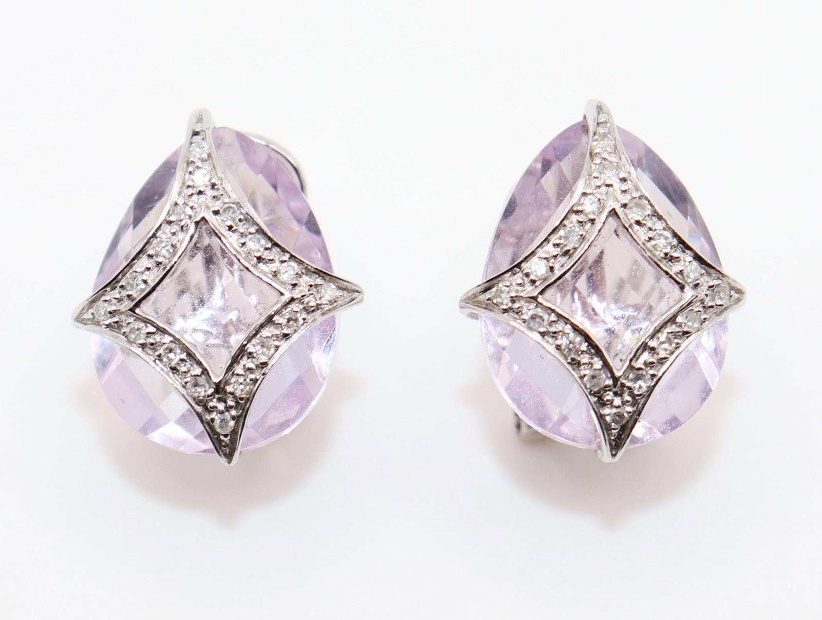 14K AMETYHST & DIAMOND EARRINGS (1 of 3)