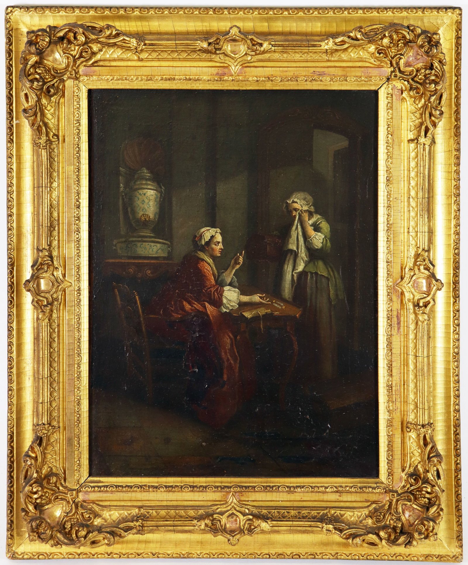 ETIENNE JEAURAT "THE DISMISSED SERVANT" PAINTING (1 of 7)