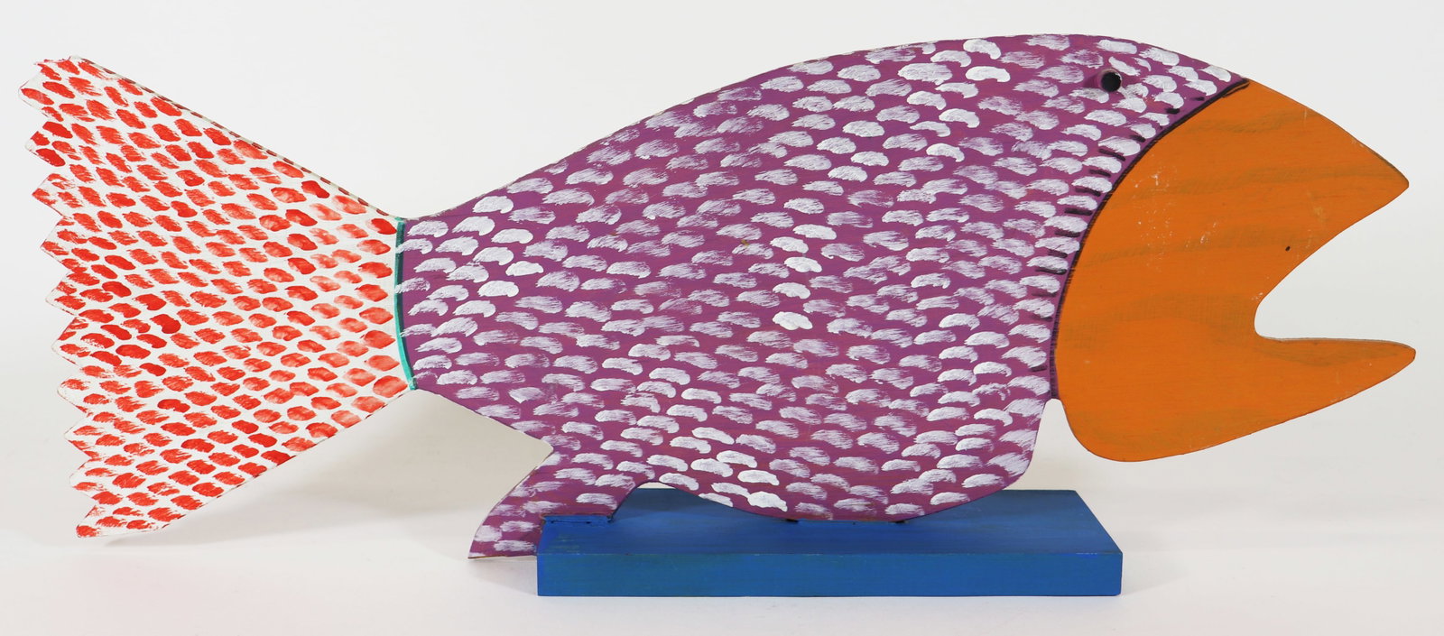 MARVIN FINN FOLK ART WOOD FISH SCULPTURE (1 of 3)