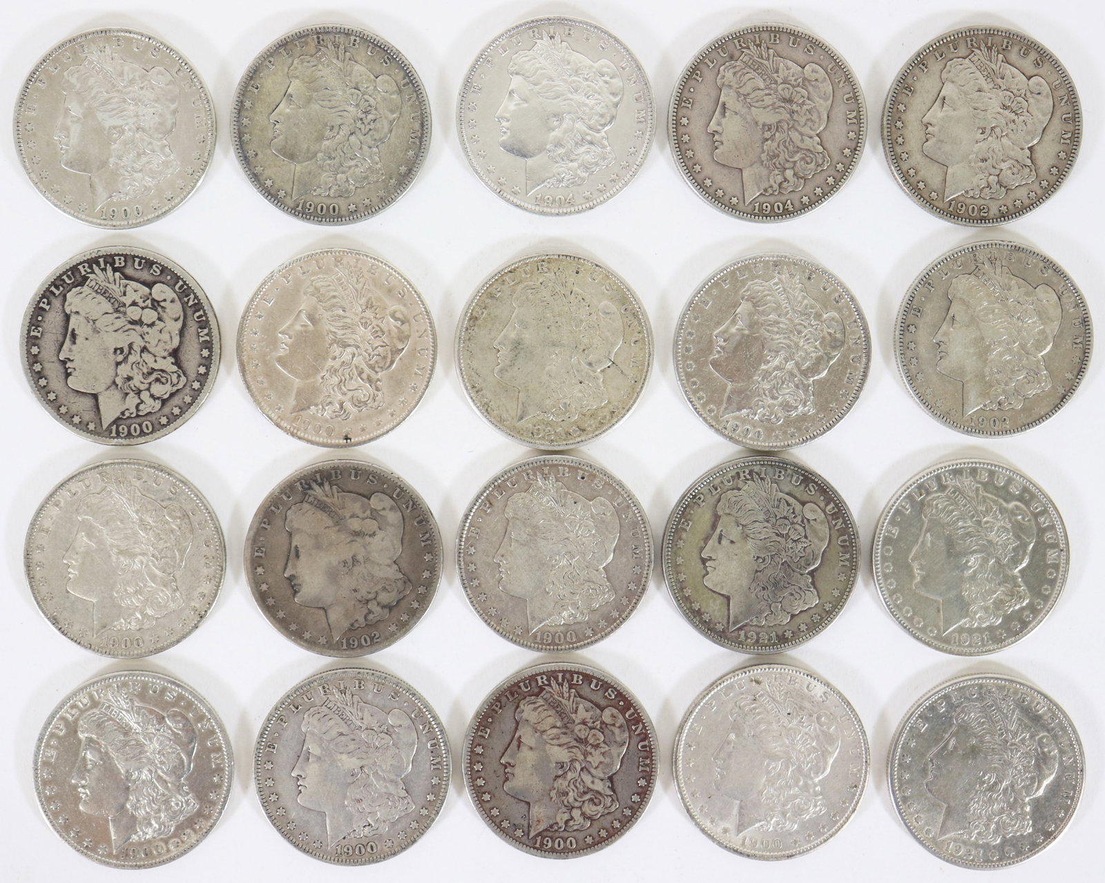 (20) MIXED DATE MORGAN SILVER DOLLAR COINS (1 of 4)