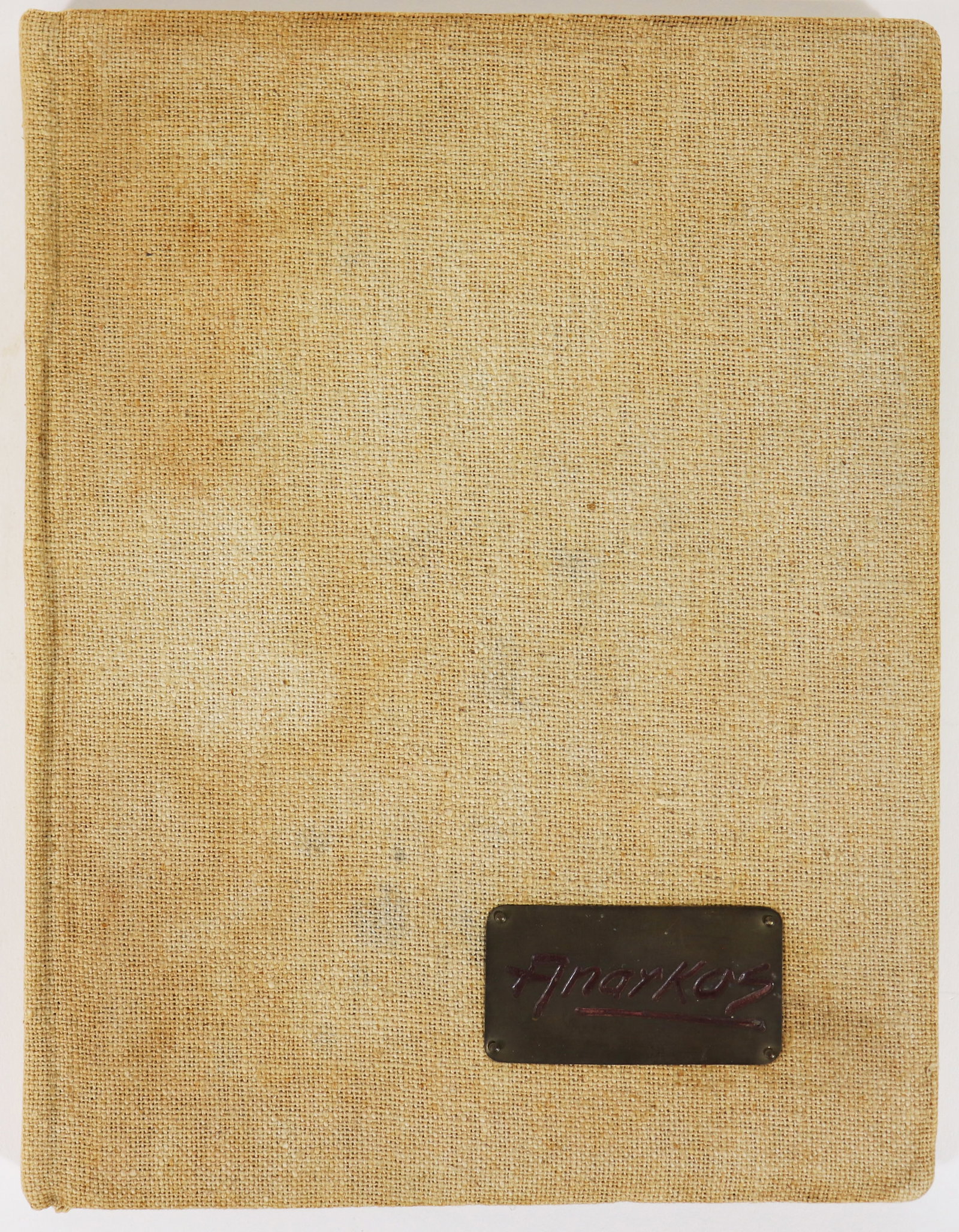 ANARKOS - GUILLERO VALENCIA & SANTIAGO DELGADO: A rare limited edition book titled, "Anarkos" with the front page inscribed to Capitan de Fragata Antonio J Tanco. This is a numbered edition by Santiago Martinez Delgado, produced with the colaborati