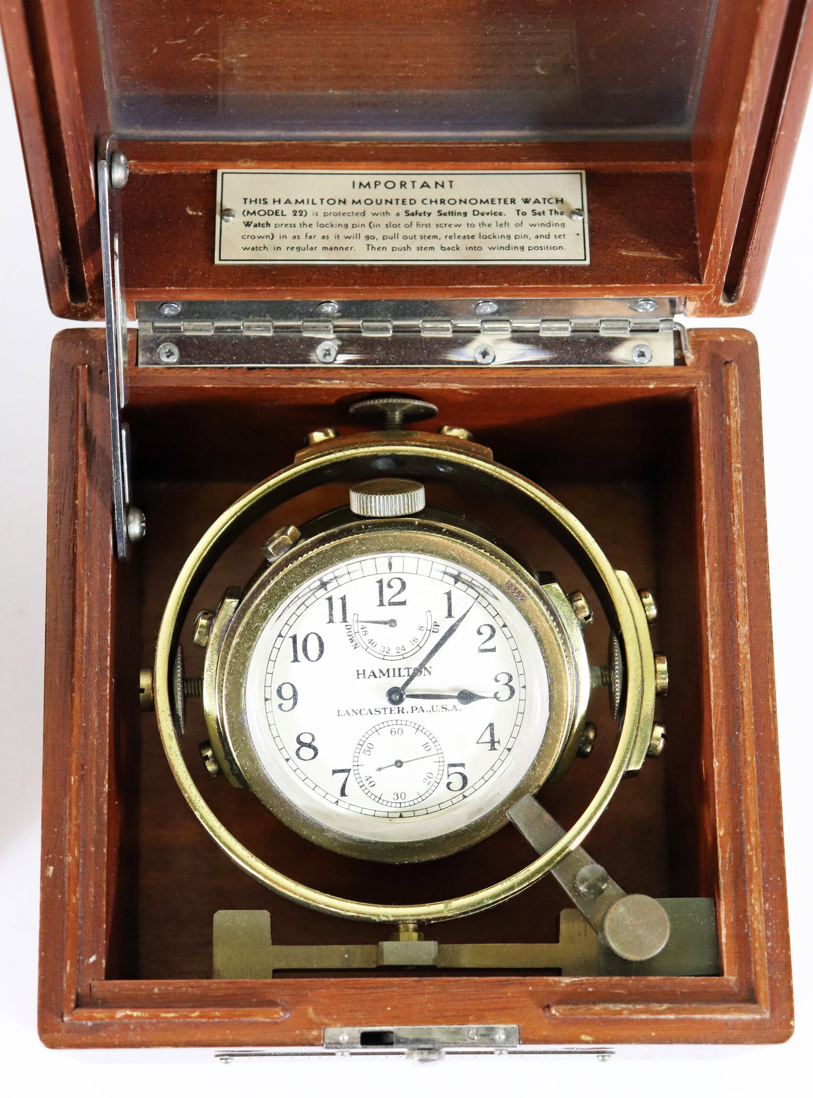HAMILTON MODEL 22 CHRONOMETER IN BOX - 2