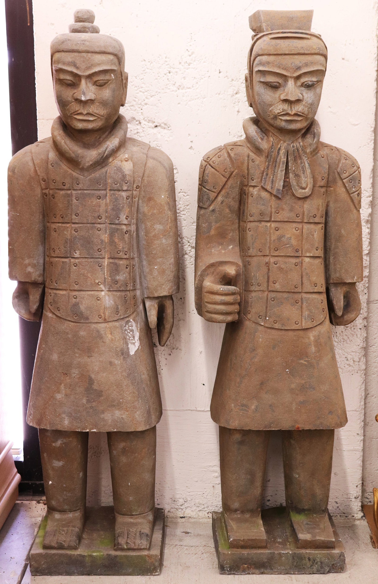 (2) CHINESE WARRIOR GARDEN STATUES (1 of 2)