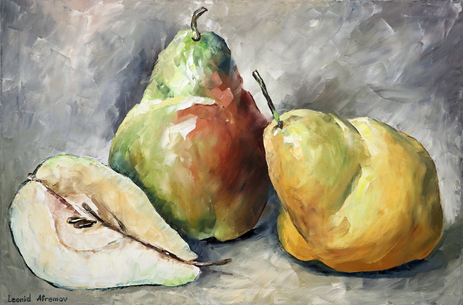 LEONID AFREMOV STILL LIFE PEARS PAINTING (1 of 4)