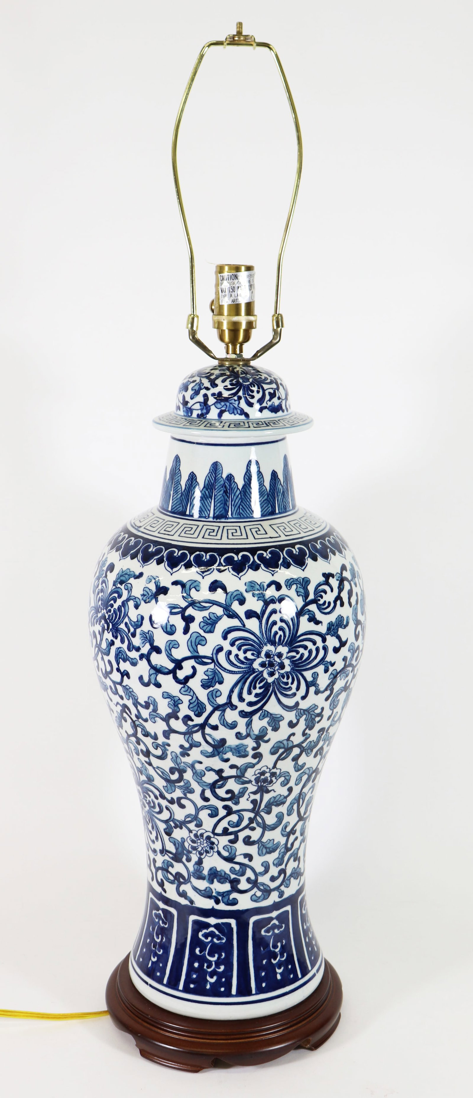 ORIENTAL ACCENT BLUE & WHITE URN LAMP (1 of 1)