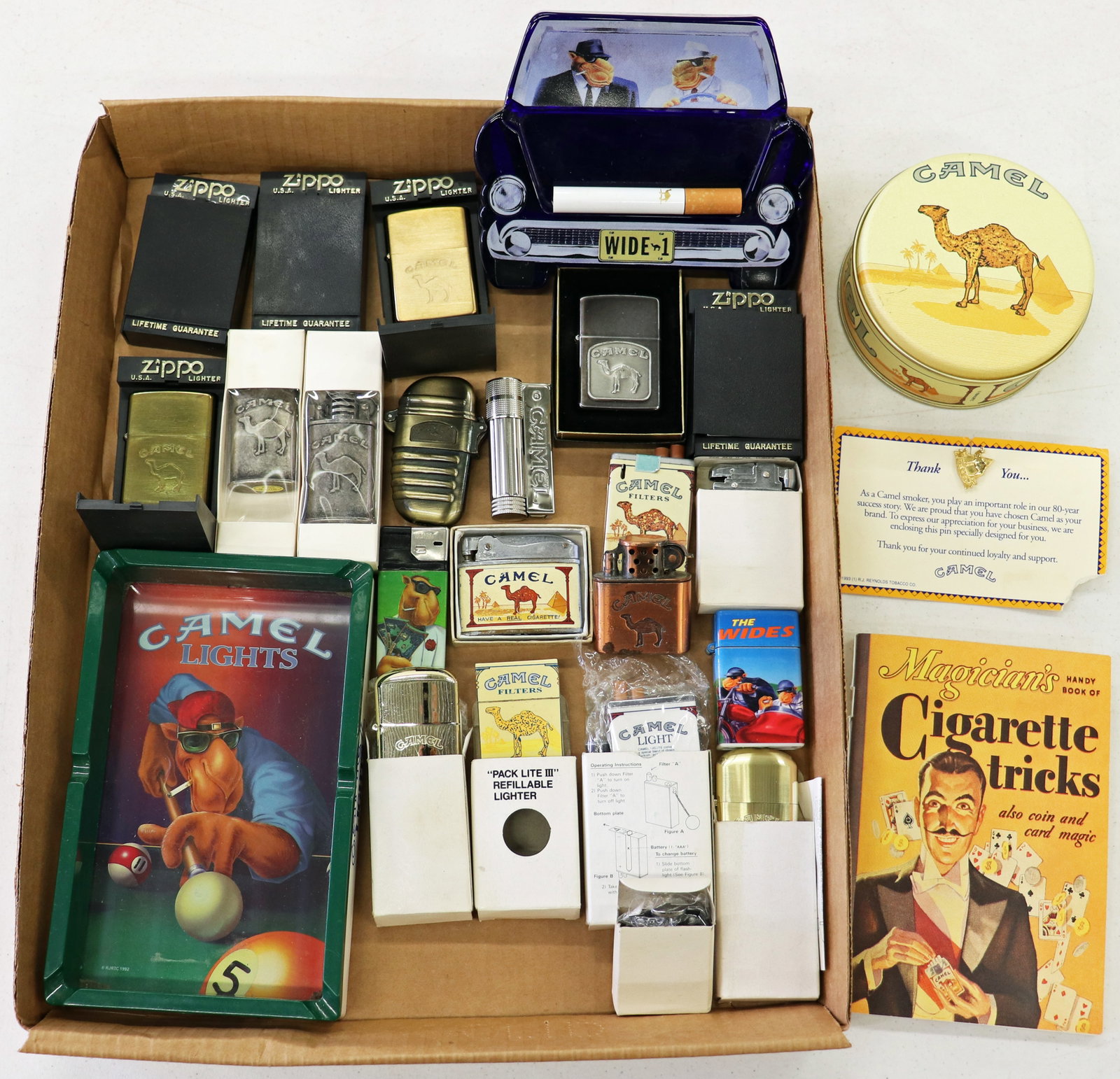(25) CAMEL COLLECTIBLES, LIGHTERS, ASHTRAYS, BOOK (1 of 3)