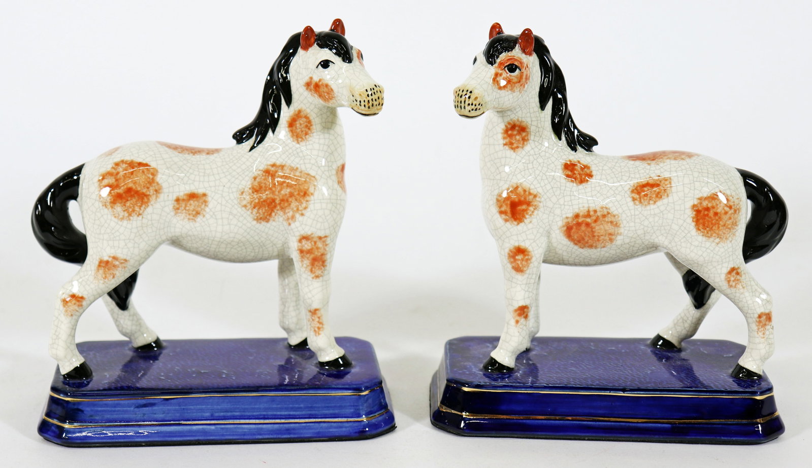 (2) VINTAGE CERAMIC HORSE BOOKEND SCULPTURES (1 of 3)
