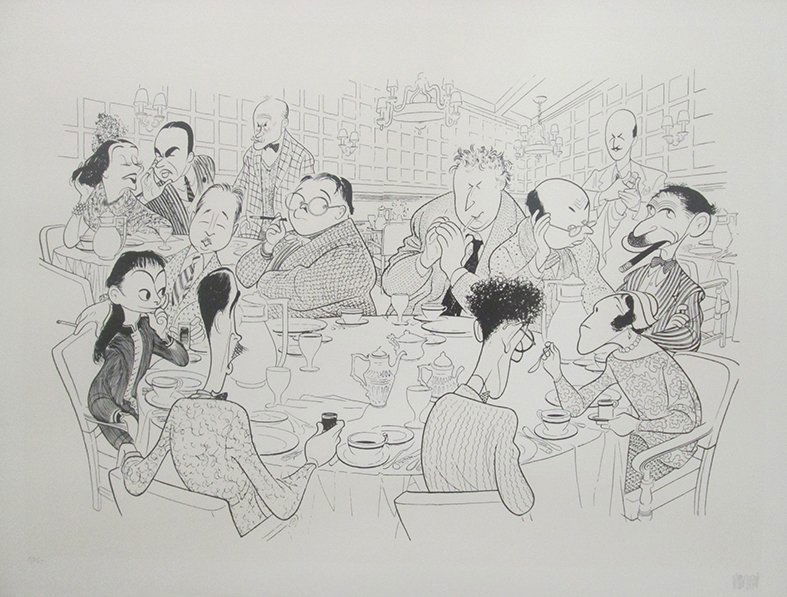 AL HIRSCHFELD SIGNED LITHOGRAPH: Al Hirschfeld (American 1902-2003) Signed Hirschfeld in pencil lower right and #'d 35/110 lower left. Measures 29 3/4" x 23 3/4" framed under glass.