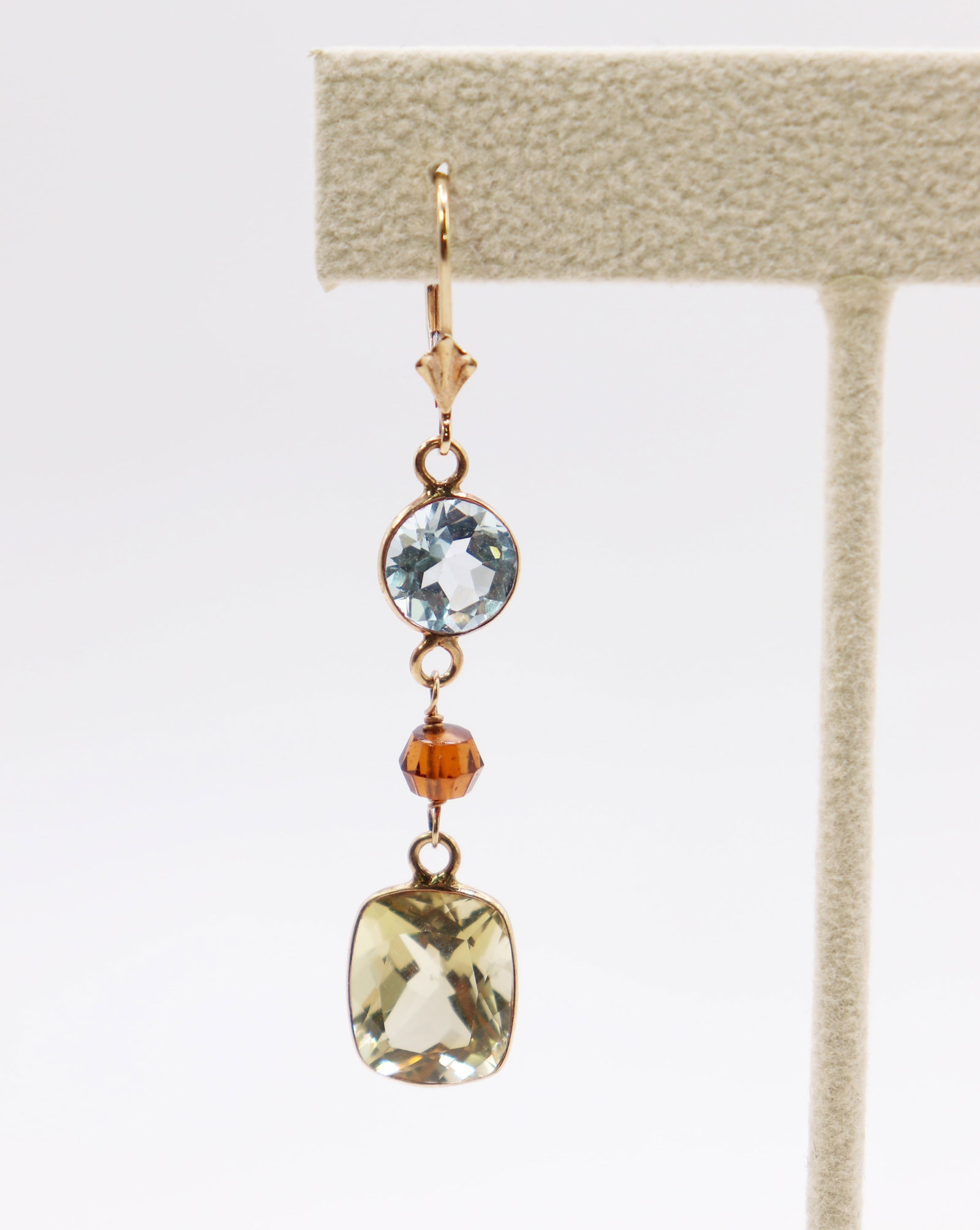 14K MULTI GEMSTONE DANGLE EARRINGS - 2