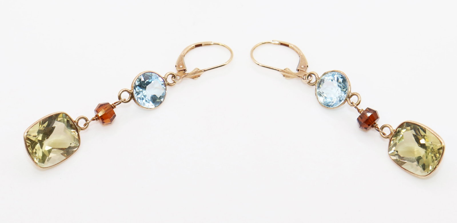 14K MULTI GEMSTONE DANGLE EARRINGS - 4