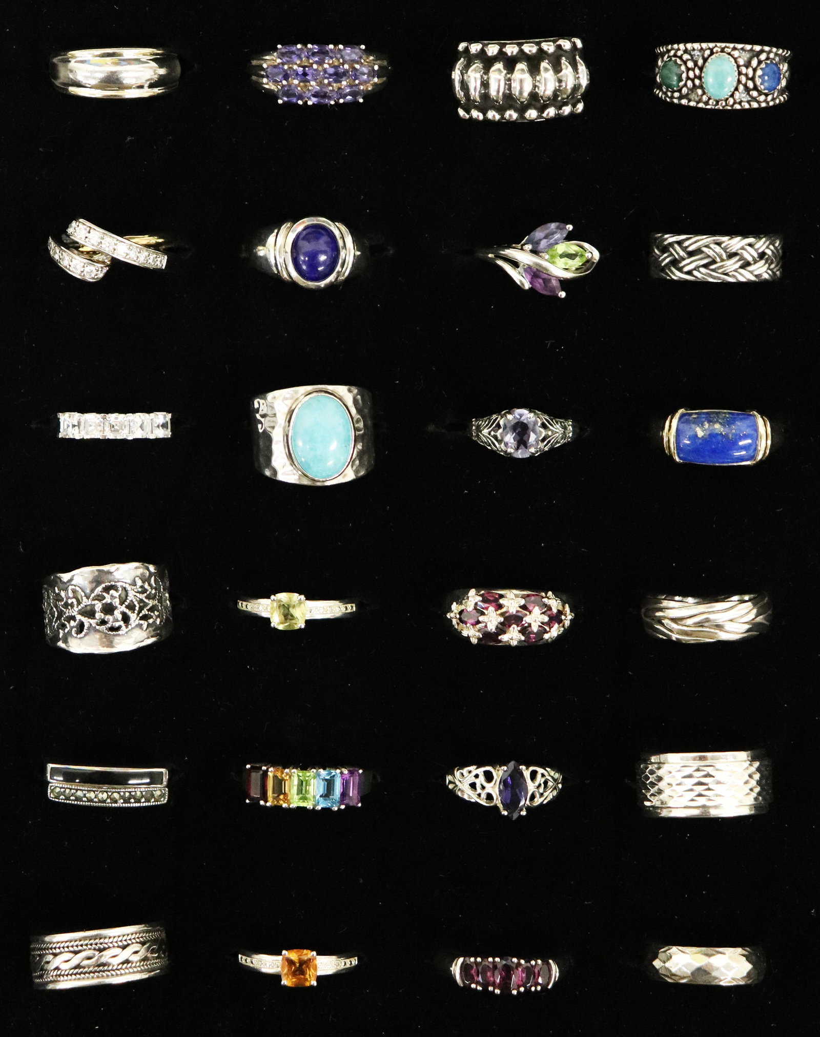 (25) STERLING SILVER GEMSTONE RINGS (1 of 3)