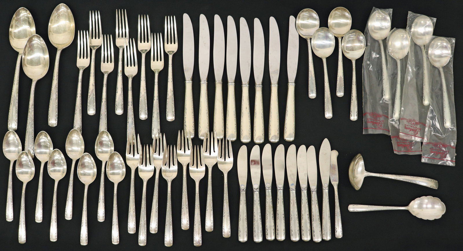 GORHAM CAMELLIA STERLING SERVICE FOR 8 FLATWARE (1 of 5)