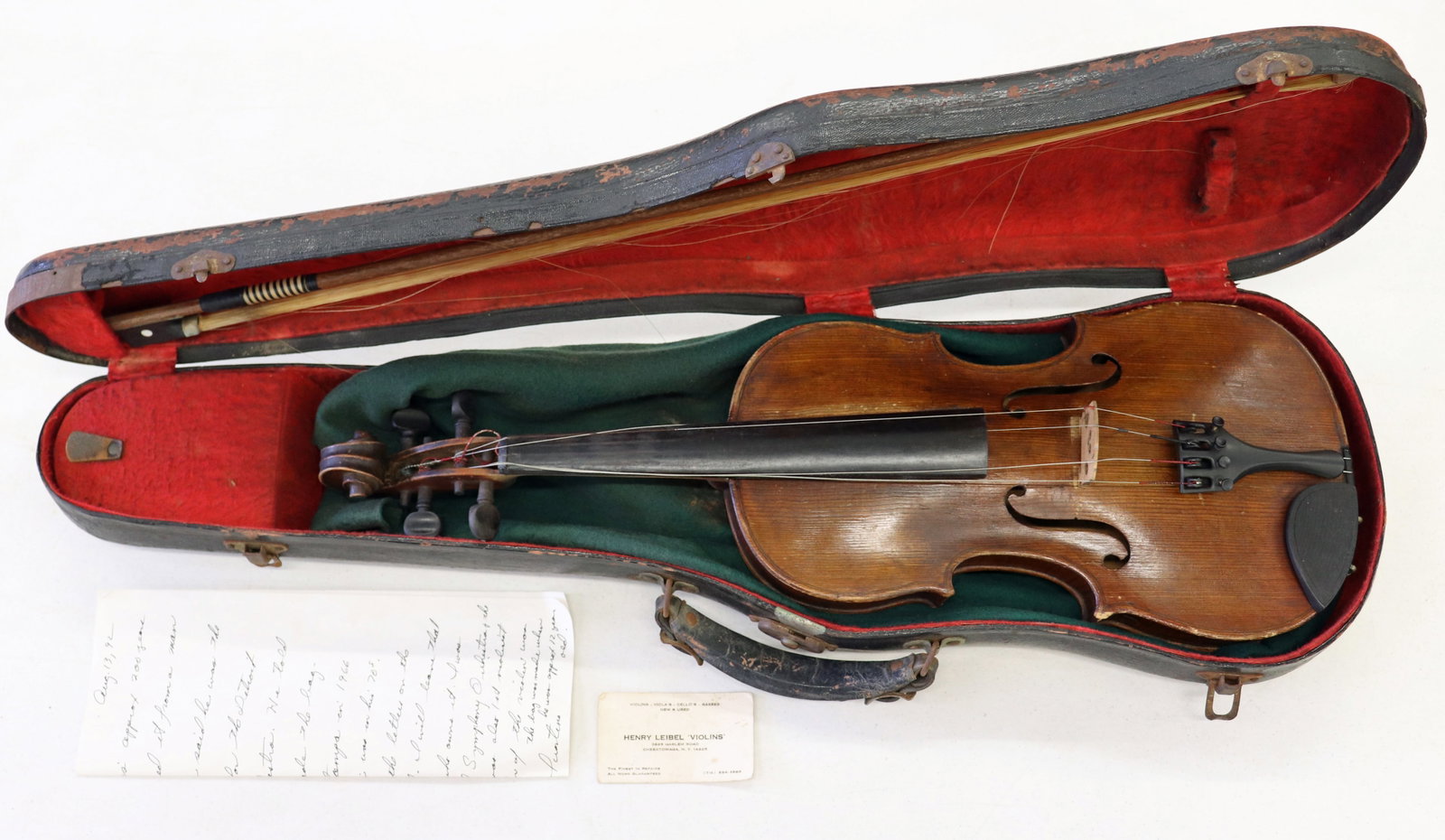 ANTIQUE GERMAN VIOLIN WITH CASE & BOW (1 of 5)