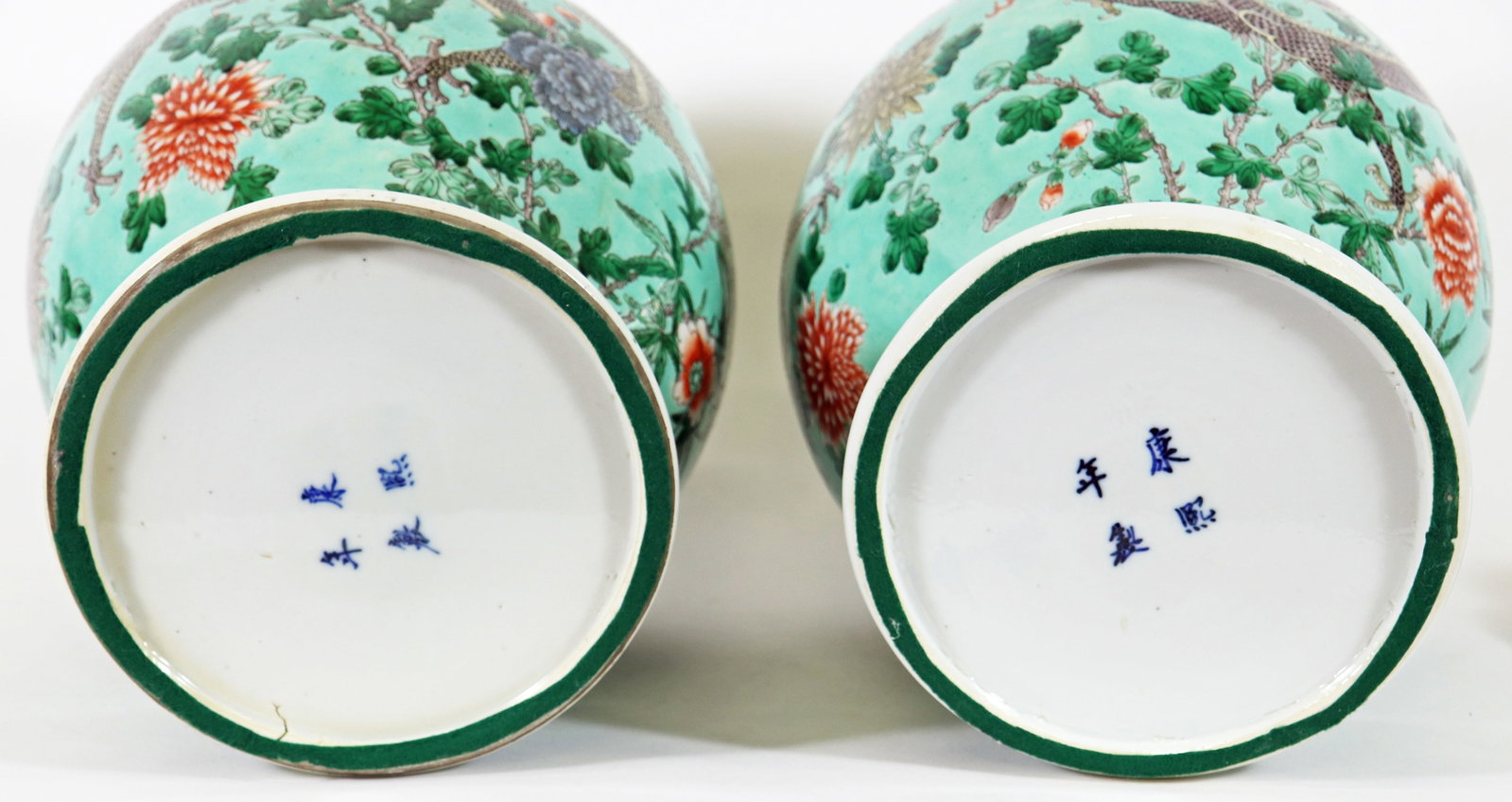 (2) CHINESE DRAGON LIDDED JARS - 4