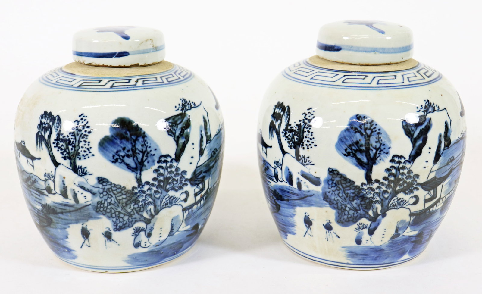 (2) ASIAN BLUE & WHITE GINGER JARS (1 of 3)