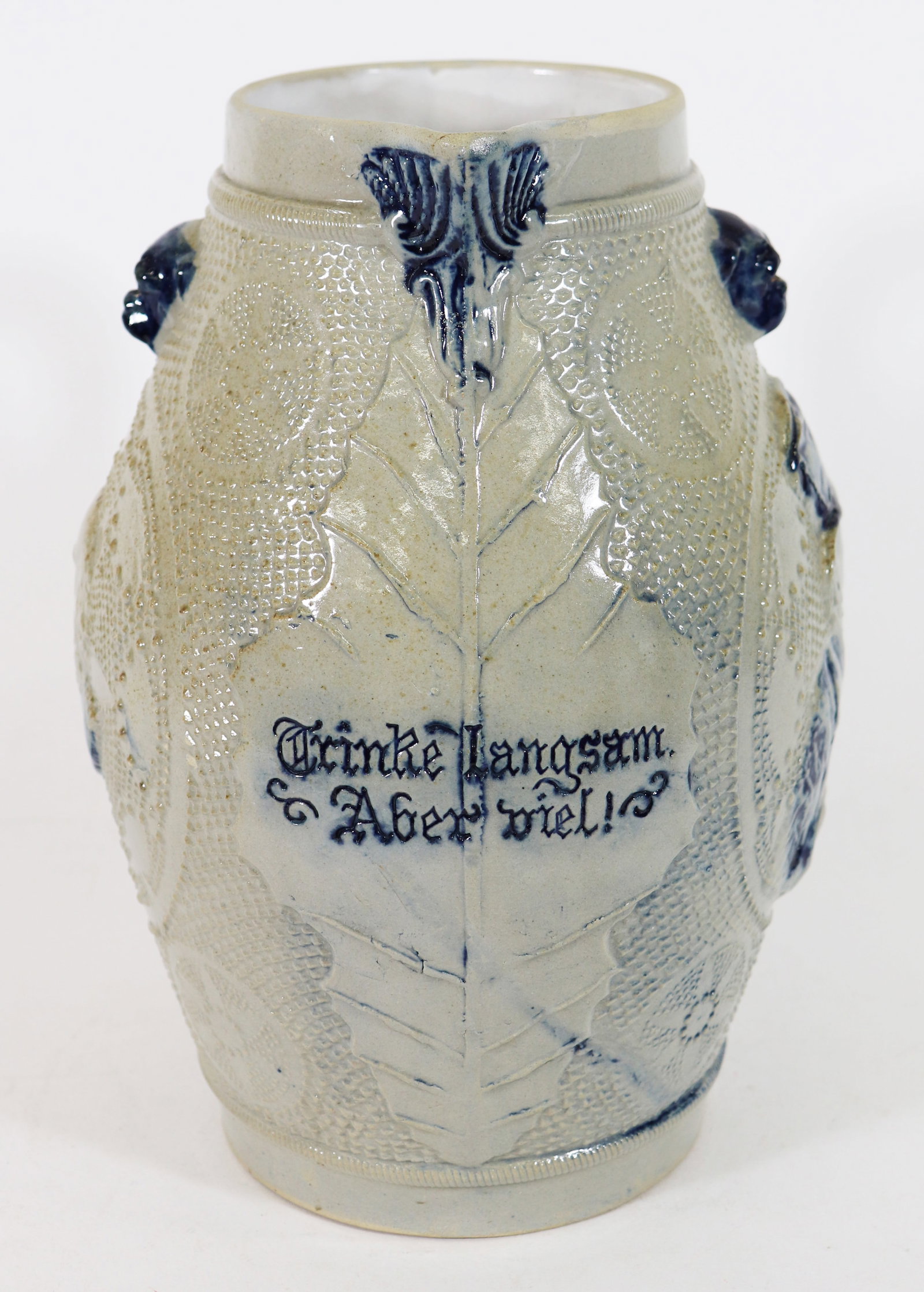ANTIQUE WHITES UTICA SALT GLAZED STONEWARE PITCHER (1 of 4)