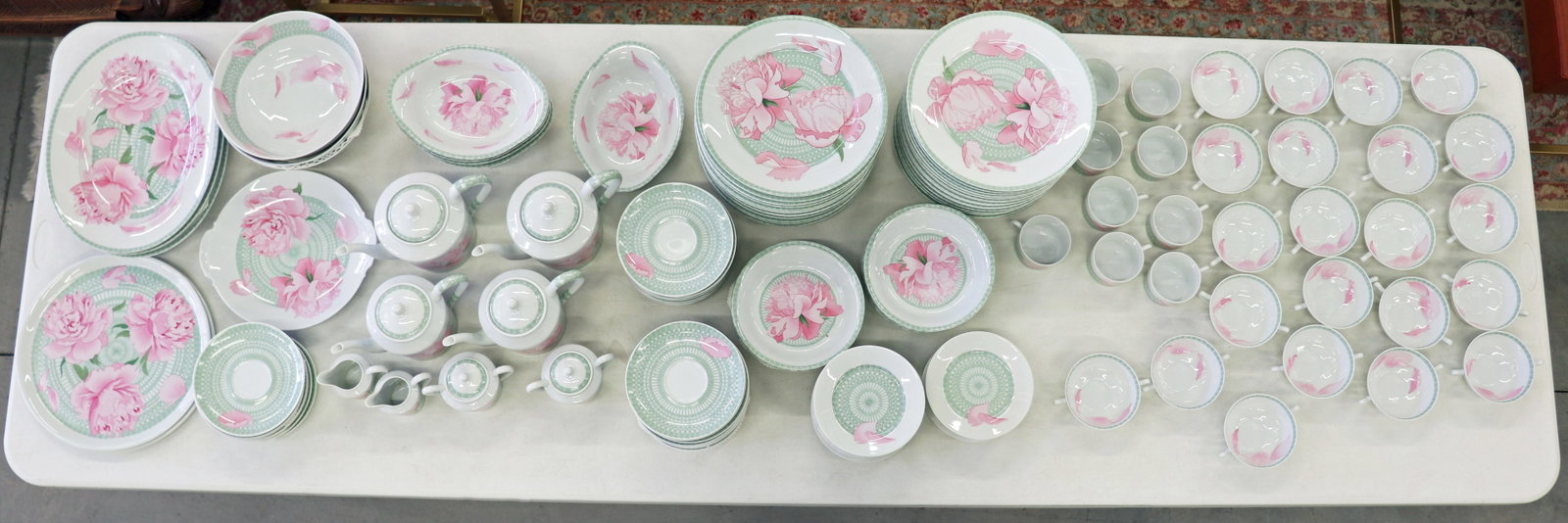 330+ PIECE HERMES LES PIVOINES PATTERN CHINA SET - 2