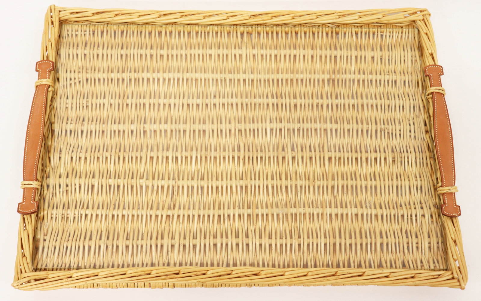 HERMES WICKER SERVING TRAY - 2