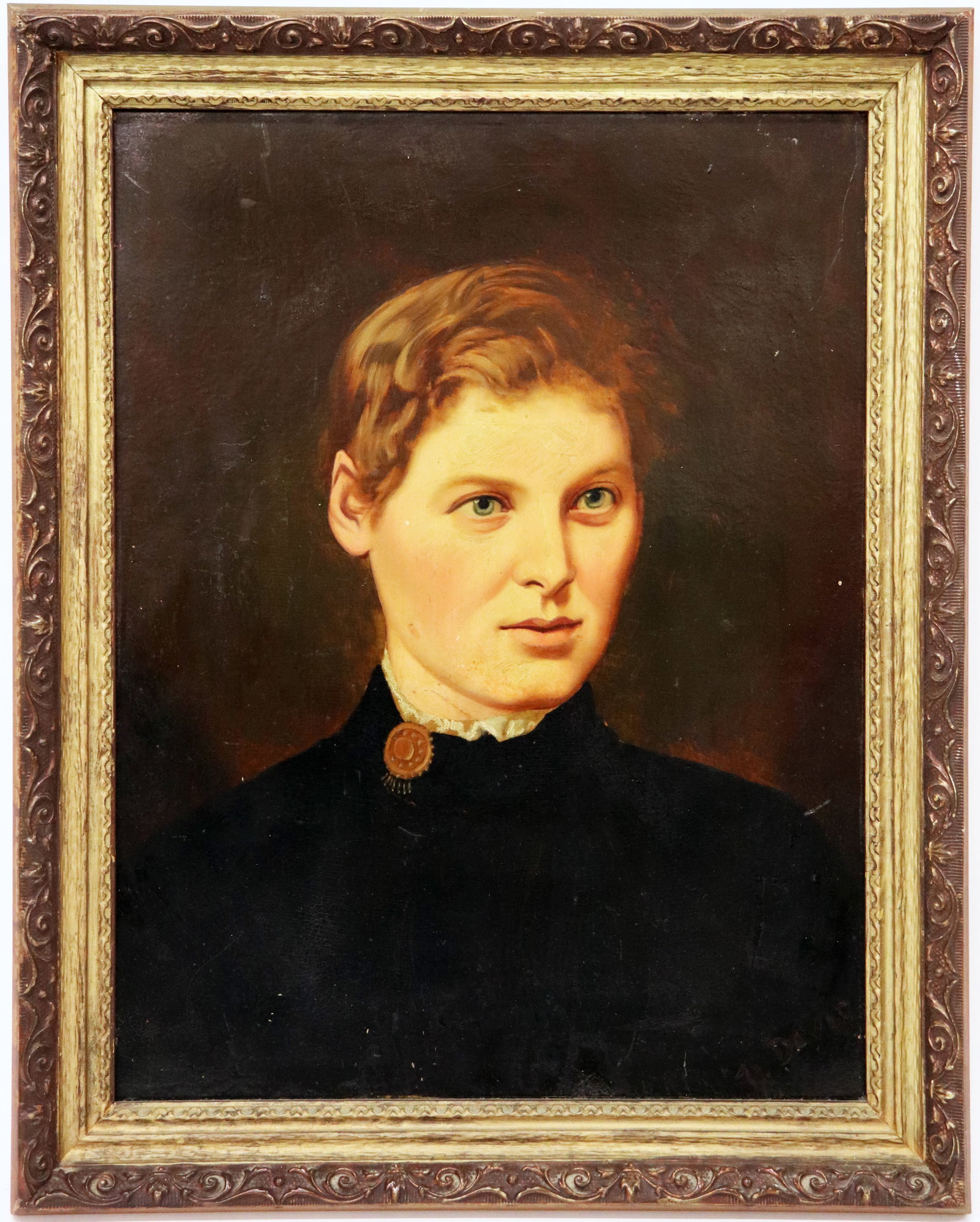 19th C PORTRAIT PAINTING HELEN STUART BY DAVIS (1 of 4)