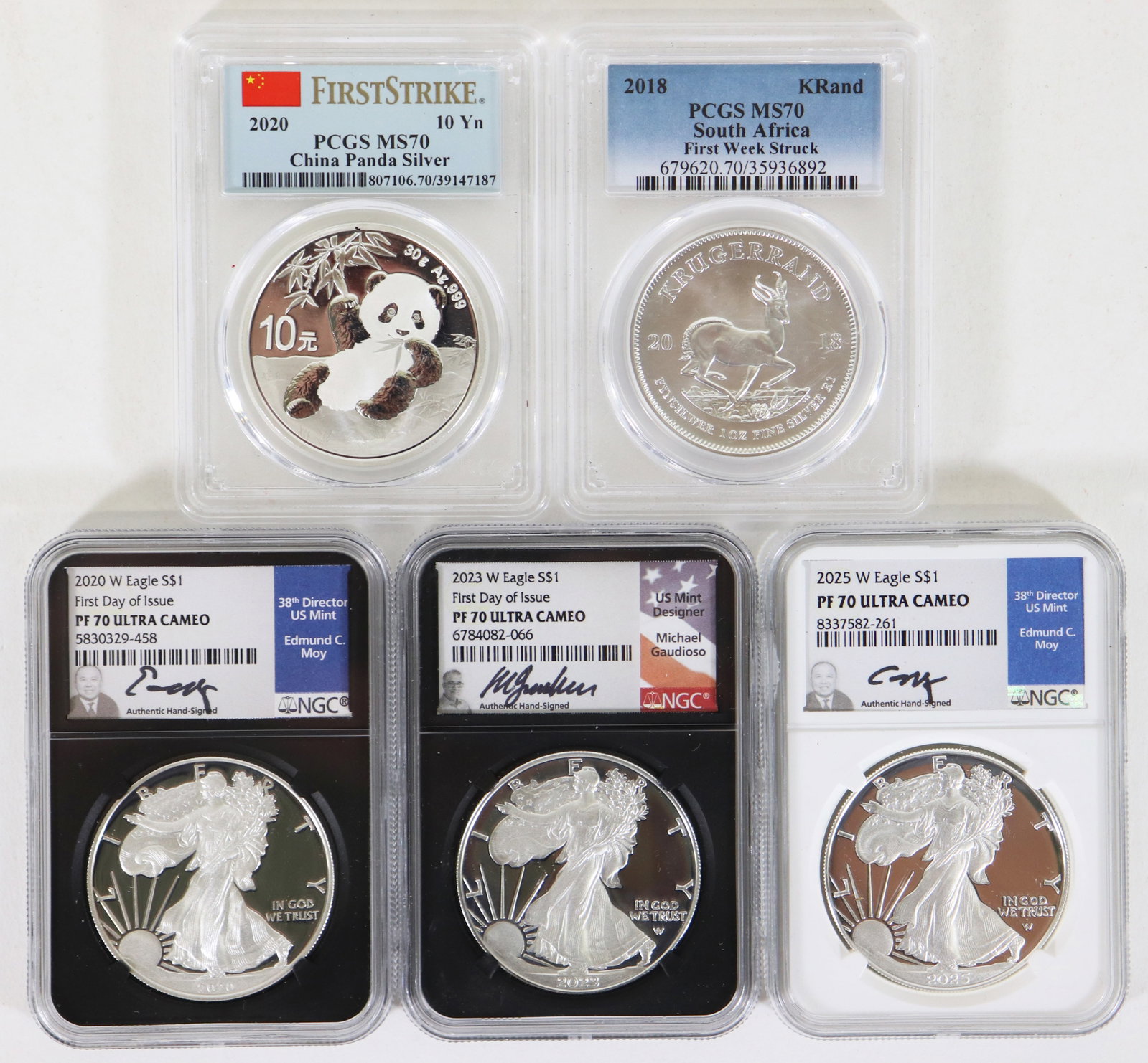 (5) SILVER PCGS & NGC GRADED COINS (1 of 2)
