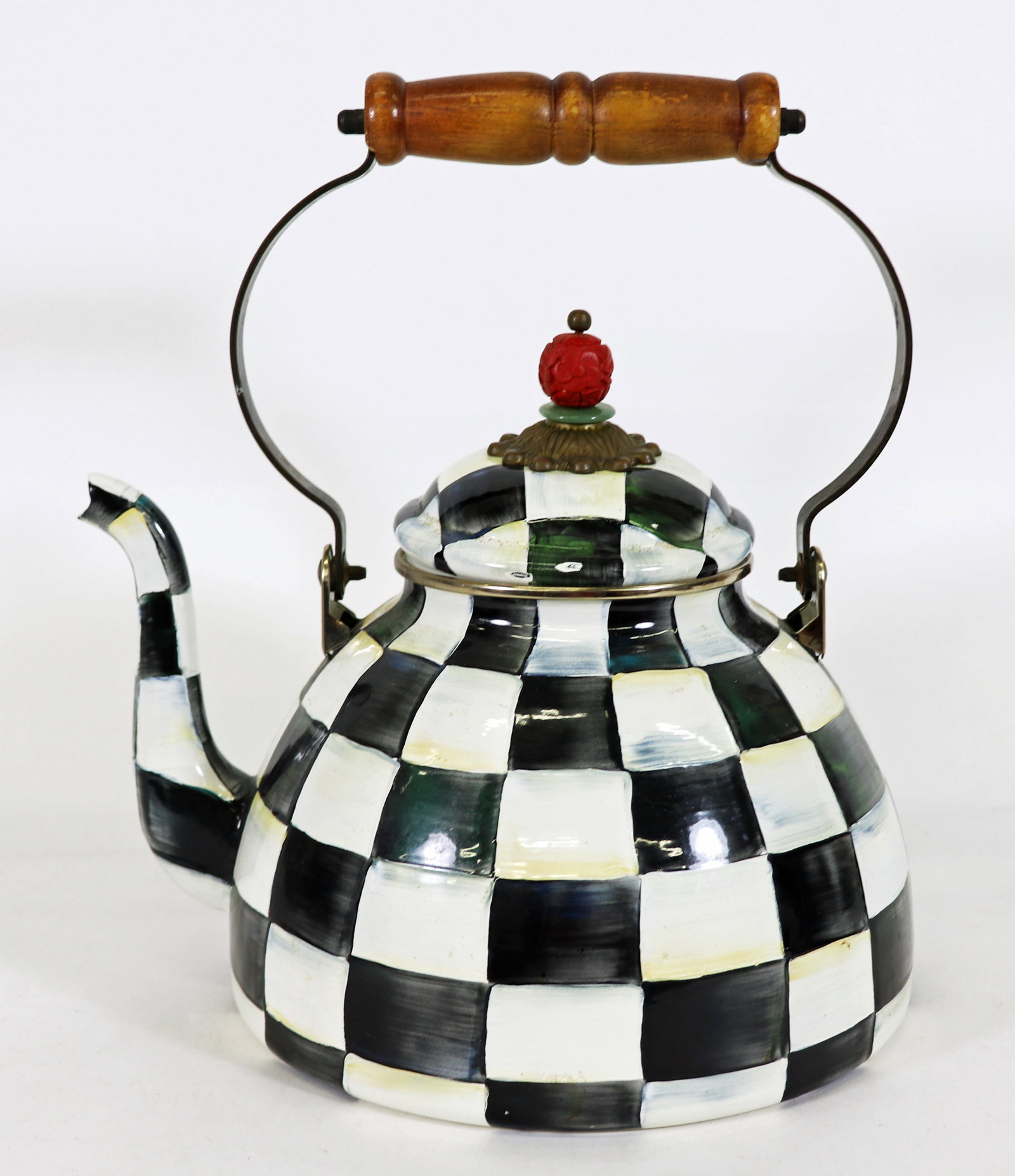 MACKENZIE CHILDS COURTLY CHECK TEAPOT (1 of 3)