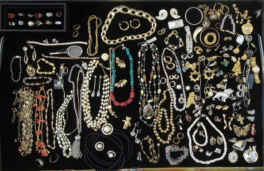SIGNED & VINTAGE COSTUME JEWELRY: Swarovski, sterling, trifari, monet, panetta, krementz, barse, kenneth j lane, and more.