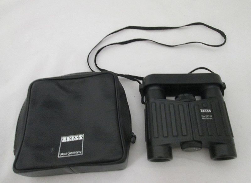 ZEISS BINOCULARS: Zeiss West Germany 8x20 B Binoculars with case.