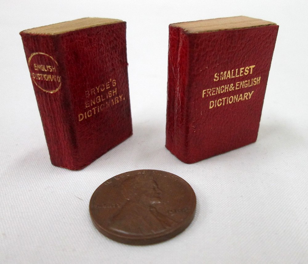 (2) MINIATURE DICTIONARIES: Smallest French & English Dictionary Glascow David Bryce & Son. Bryce's English Dictionary. Provenance: Robert Lloyd Henderson Collection