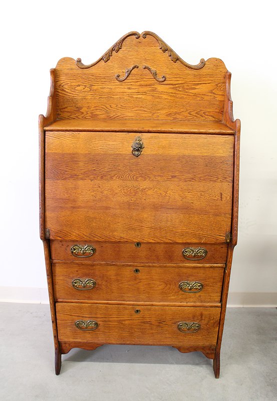 ANTIQUE OAK SECRETARY DESK