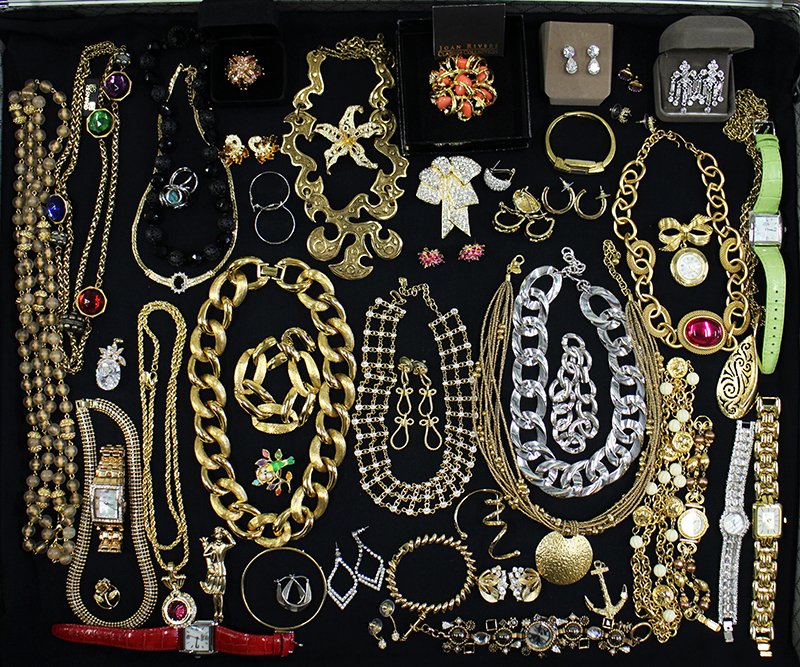 DESIGNER COSTUME JEWELRY: Nice collection of jewelry to include Joan Rivers,Nolan Miller, Swarovski, Monet, Skagen, Sterling, Corocraft, Napier, Les Bernard, and more.