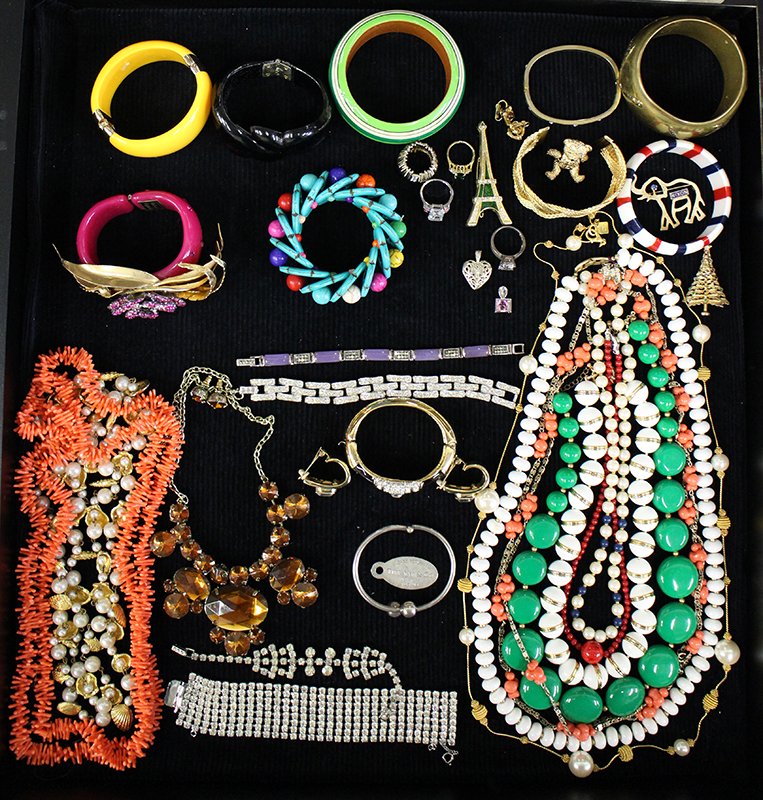 VINTAGE COSTUME JEWELRY: Includes Alesis Kirk, Ledo, Trifari, Trifari, Tiffany, Hong Kong, Anderson Originals, sterling and more.