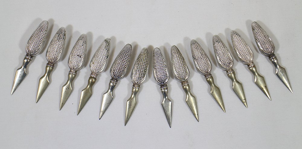 (12) STERLING CORN ON THE COB HOLDERS (1 of 3)
