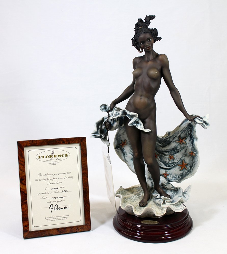 GIUSEPPE ARMANI EBONY FIGURINE: Giuseppe Armani Ebony figurine # 372C. Numbered 251/5000. 15 1/2" Tall.