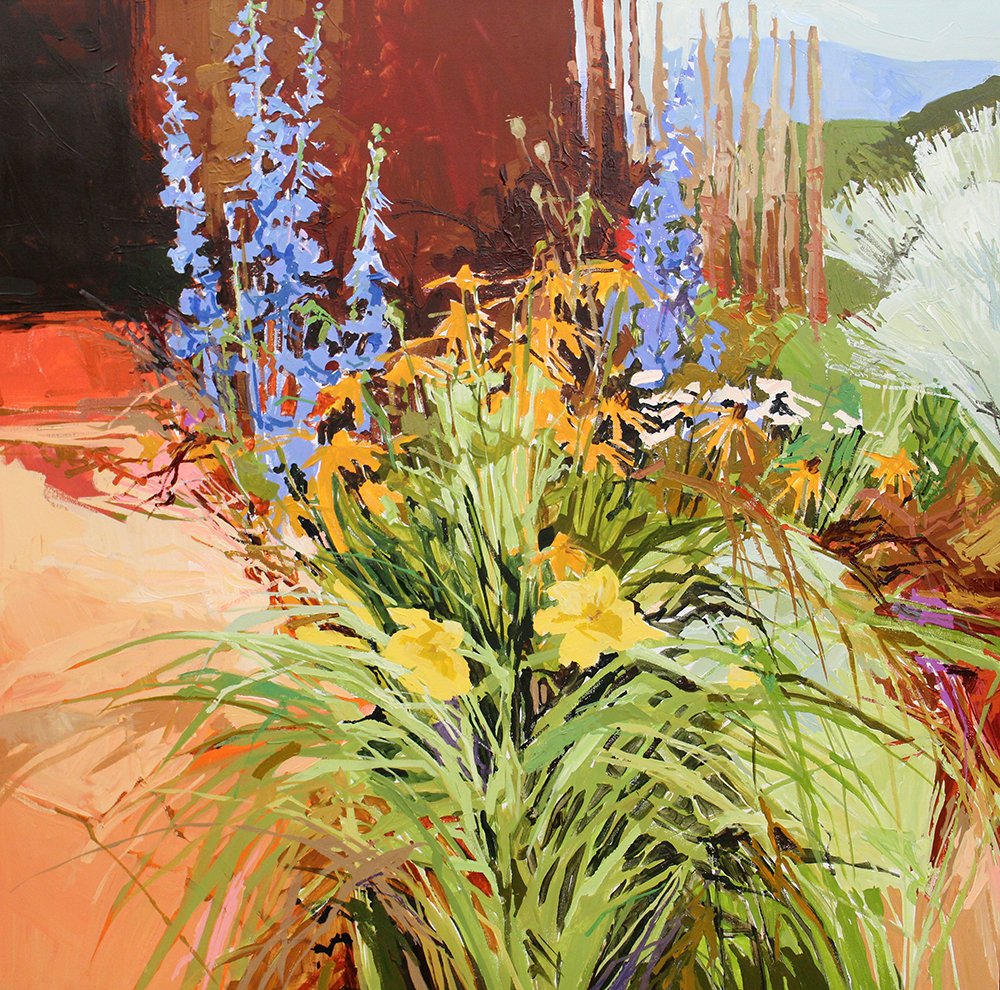 MAINE DELPHINIUM FLOWER PAINTING (1 of 3)